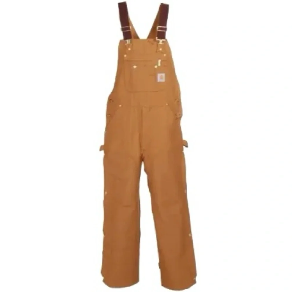 Carhartt Men's R01 Brown Canvas Duck Bib Overalls 40x30 Double Knee NWOT - Picture 2 of 9